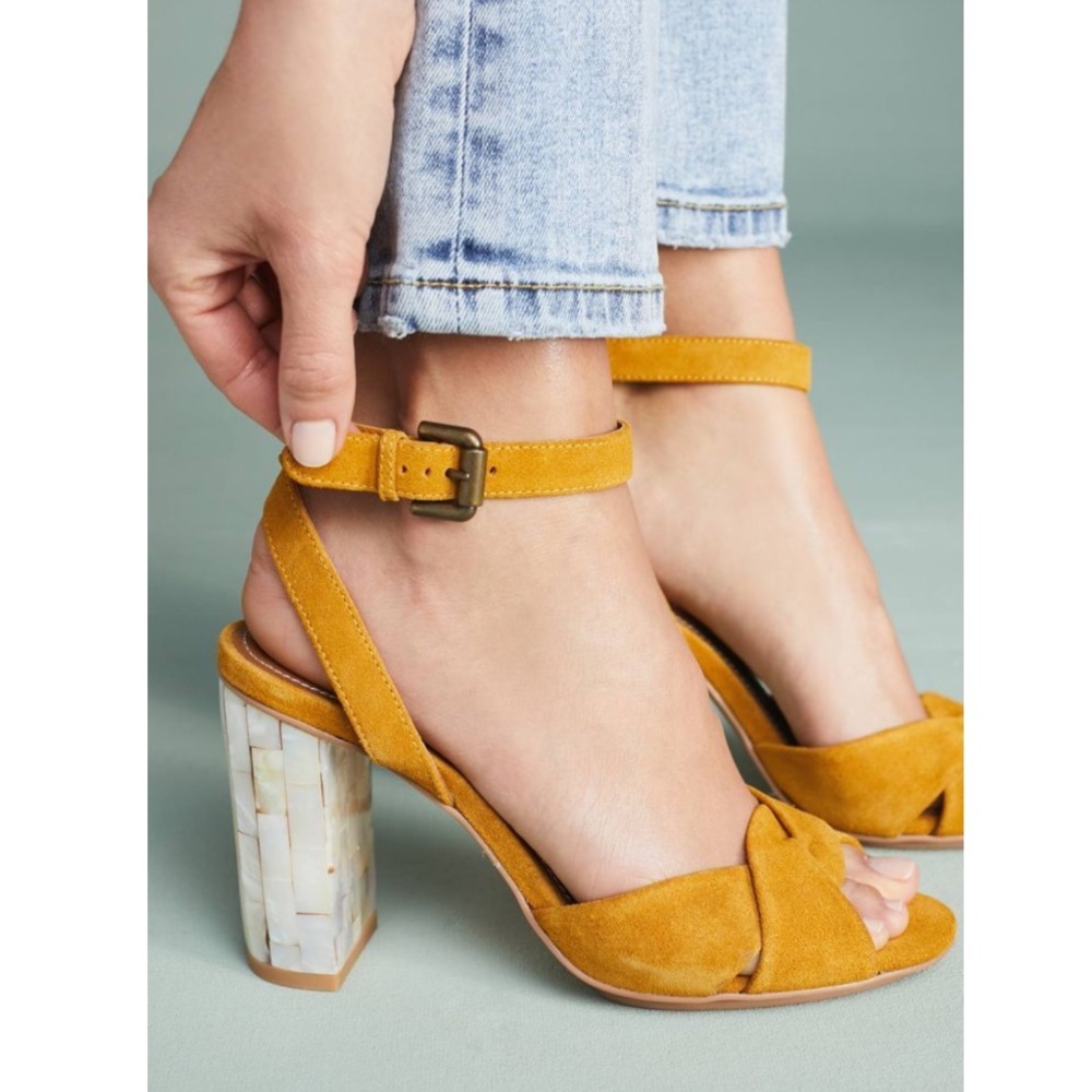 HP✨ SEE BY CHLOÉ Ankle strap mother of Pearl heel - Picture 1 of 7
